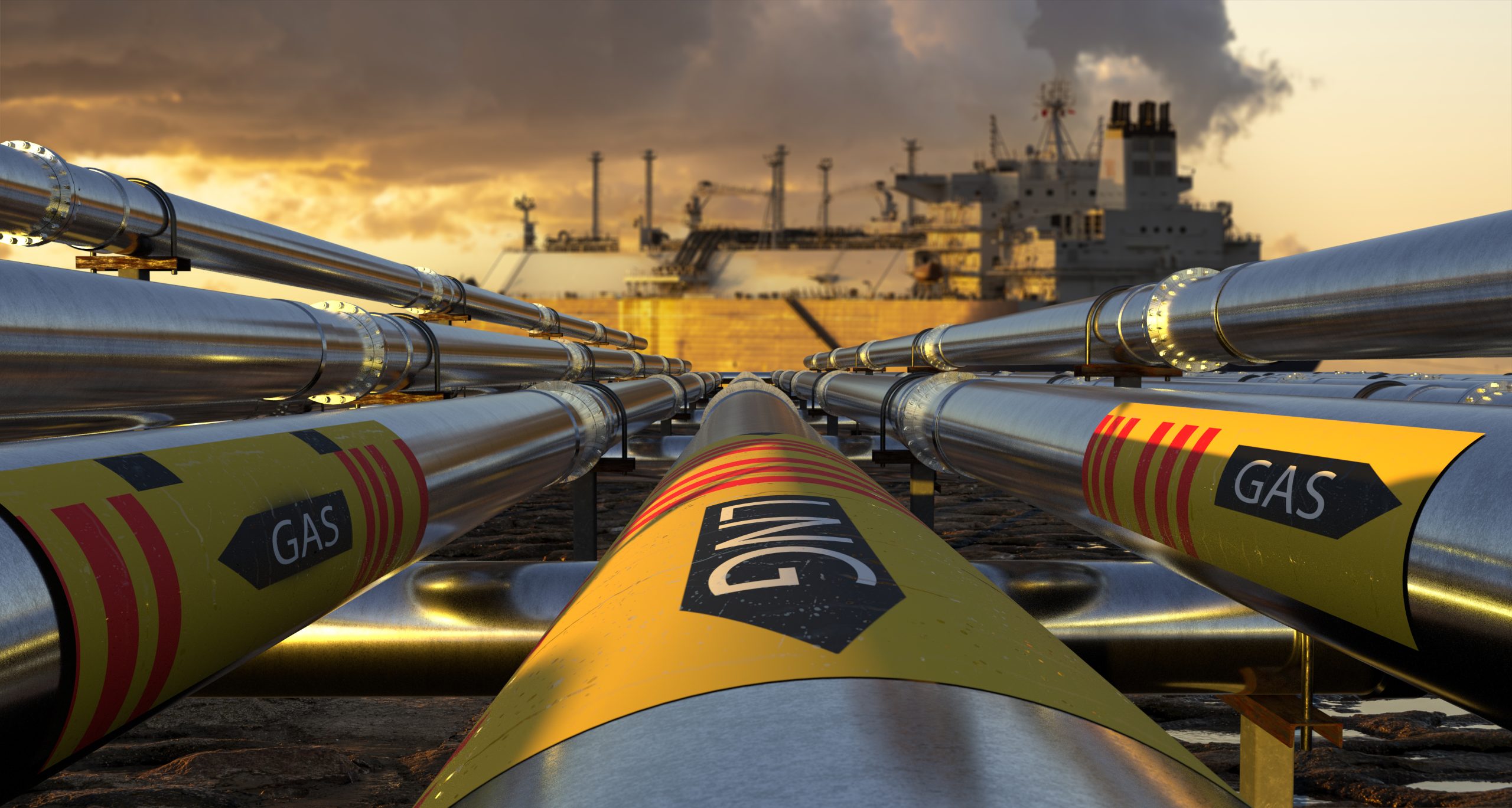 LNG carrier at terminal